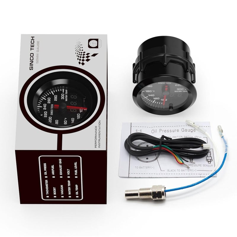 SINCO TECH 52mm Gauge Car Meter Digital Display Pointer 7 Colors Backlight 12V Universal Gauge Kit…… (Water Temp F) - Image 5